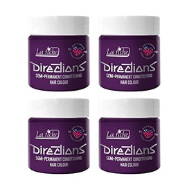 La Riche Directions Semi Permanent Hair Colour, Pack of 4 100 ml Tubs, Plum