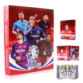 Scrapbook with Football Cards Scrapbook, 240 Pieces Capacity, Trading Card Books, Cards Album Folder Card Holder Card Sleeves, Trading Cards Album for Various Standard Size Cards (Red)