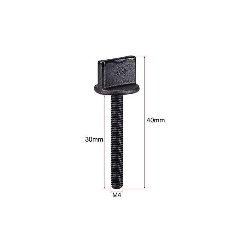sourcing map M4 x 30 mm Thumb Screw Bolts Nylon