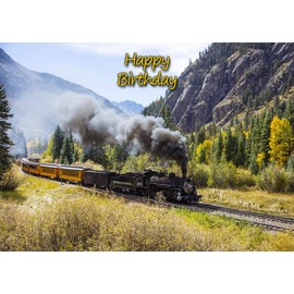 Vintage Steam Train Birthday Card
