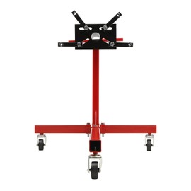 LIAPDG Rotating Engine Stand, Carbon Steel Rotating Engine Stand Engine Support Bar Engine Lift Hoist with 360 Degree Rotating Head & 3 Wheels 3/8 Ton (750 Lbs) Capacity in Aviation, Automobile Red