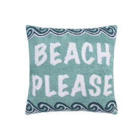 homthreads by Levtex Home - Beach Days - Decorative Pillow (18x18n.) - Beach - Teal Navy White - Feather Filled