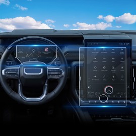 WEIPIN For 2025~2026 GMC Yukon Screen Protector 16.8 Inch Glossy Tempered Glass Touchscreen *1 + 11 Inch Dashboard *1 Accessories - No More Scratch&Fingerprint