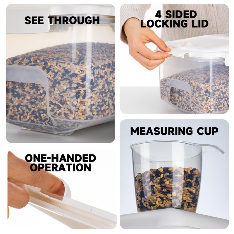 LivLab Mker 10 lbs Cereal Containers Storage - Airtight Flour