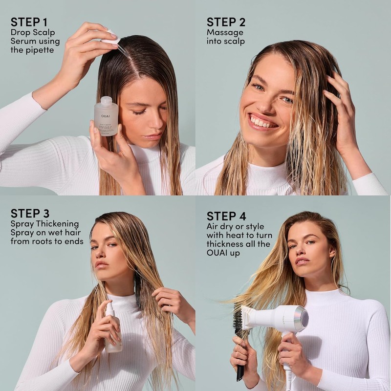 OUAI Hair Thickening Spray - Thickening & Volumizing Spray for