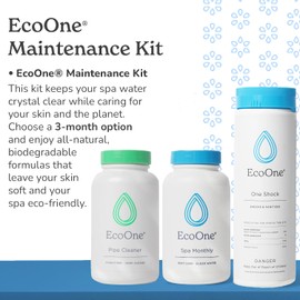 EcoOne | Hot Tub Chemical Maintenance & Supply Kit | Spa Shock, Conditioner & Purification Kit | Contains Oneshock Chlorine Granular, SPA Monthly Conditioner & Filter Cleanser | 3 Month Supply