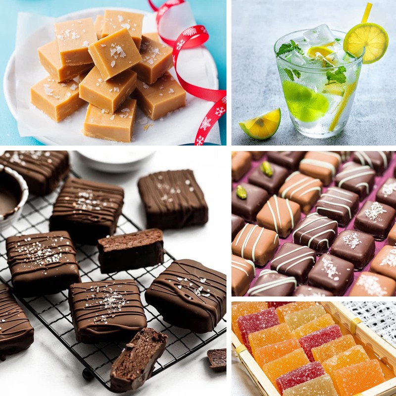 Sakolla Square Chocolate Mold, 40 Cavities Silicone Cube Mold for