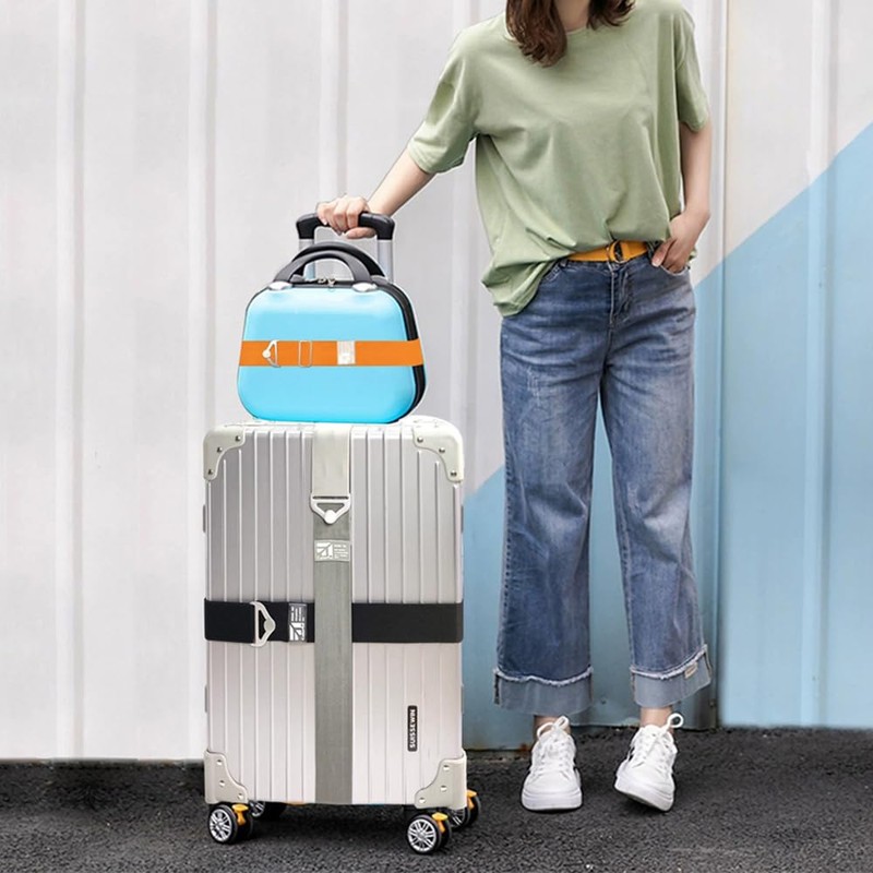 Luggage Straps for Suitcases, Adjustable Suitcase Belt Elastic Backpack Straps
