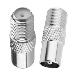 TRUMIZON 2-Pack TV Aerial Coaxial Cable F-Connectors Adapter, F Type Male to Female Co-Axial Connector, F Socket Female to Coax Plug Male TV Aerial Connector Adaptor for Cable/Satellite/Antenna Leads