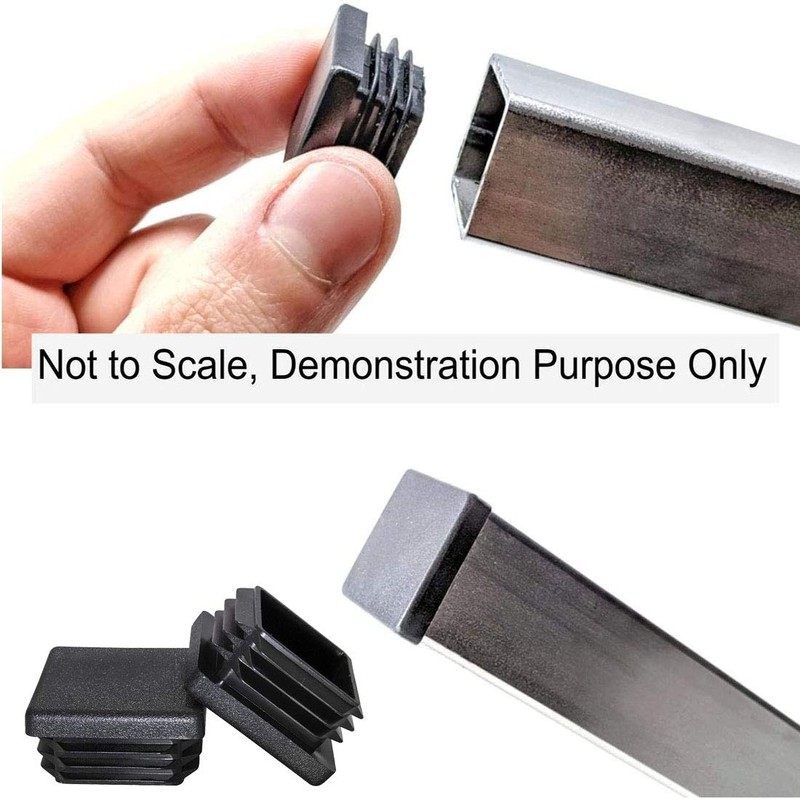 Square Tubing End Cap Black Plastic Rectangle Plugs Tubing Post