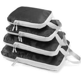 BIKHYY 4 Sets Black Compression Packing Cubes Travel Ultralight Luggage Packing Organizer for Travel Accessories Expandable Packing Organizers Suitcase