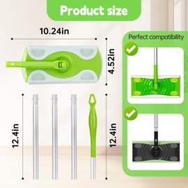 Mop Handle Compatible with Swiffer, Green Extra Long Detachable Mop Handle for Swiffer Dry & Wet Mops, Easy to Install & Replace