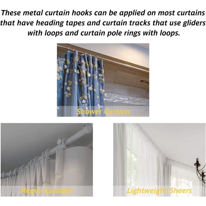Slip on Drapery Hooks 3 INCHES (7.5 CM). Holiday Decoration