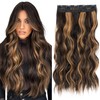 S-noilite One Piece Clip in Hair Extensions Synthetic Curly Wavy