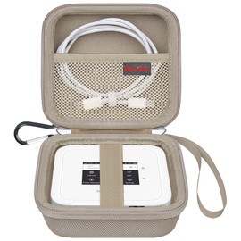 Elonbo Carrying Case for NETGEAR Nighthawk M6/ M6 Pro/ M7 Pro/ M5 5G Mobile Hotspot Router, Portable Wireless WiFi Travel Hotspot Router Storage Holder, Extra Mesh Pocket Fits Cable, Champagne Gold