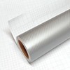 DIYAH 4D Silver Carbon Fiber Vinyl Wrap Sticker with Air