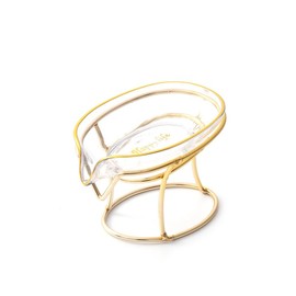 Simple Automatic draining Wrought Iron Transparent Gilding soap Box.Bathroom Storage Box. (Transparent)