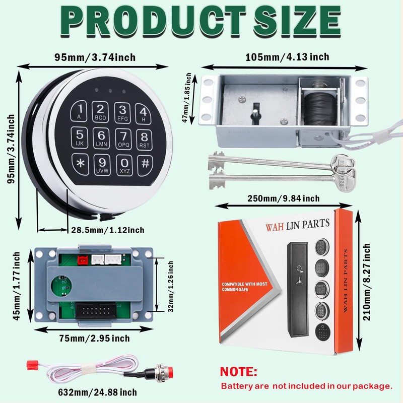 Gun Safe Lock Replacement Electronic Safe Lock with Solenoid Lock