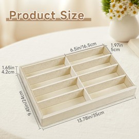 FJIAYU 2PCS Sunglass Organizer Trays, Glasses Tray Stackable Jewelry Organizer Trays, 8 Grids Sunglass Display Organizer Sunglass Display Box (Beige)