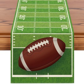American Football Court Table Runner, Rugby Boy Fall Football Birthday Party Kitchen Dining Table Decoration for Home Decor 13x72 Inch
