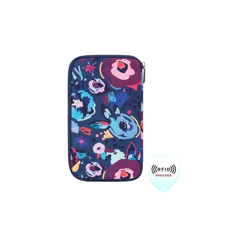 Travelon portafolios con cierre para pasaporte familiar con bloqueo RFID