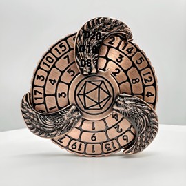 D&D Themed Fidget Spinner, dice Spinner, D4,D6, D8, D10, D12,D20,D% 7-in-1 Metal dice, Perfect for D&D Dungeons and Dragons, RPG and Pathfinder Role Playing Games (Ancient Red Copper)