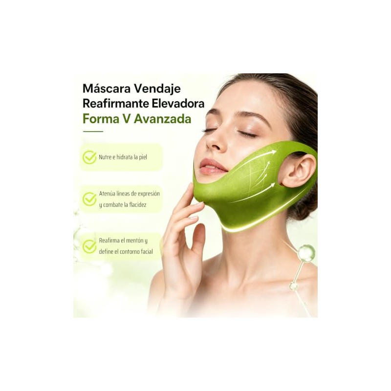 Mascarilla Lifting V-Line para Papada, Reafirmante Hidratante, 4 Piezas
