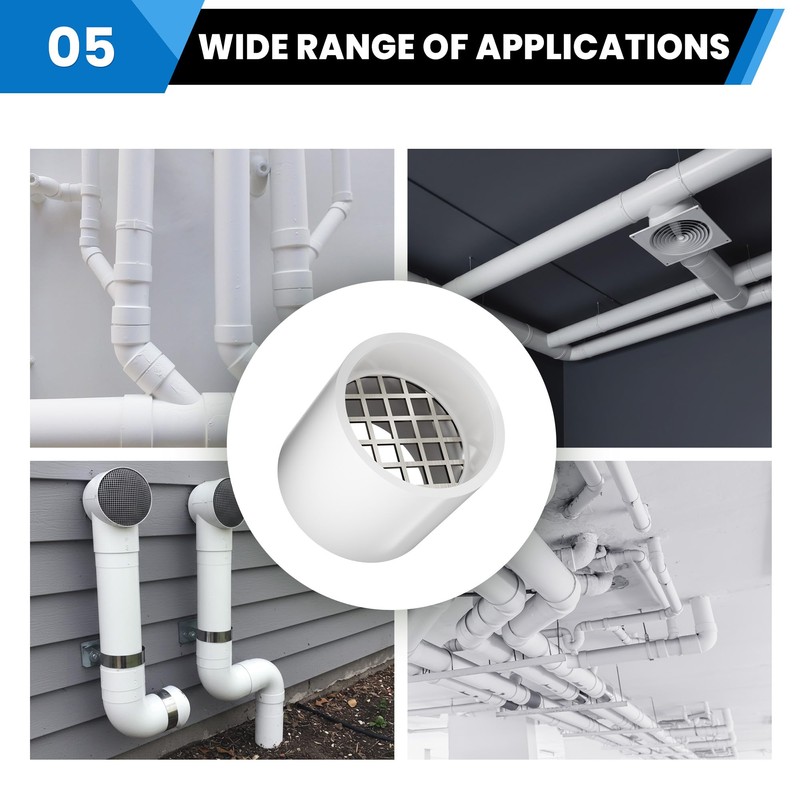 PVC Vent Cap for 2" Schedule 40 Pipe, Stainless Steel