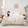 Homemissing Orange Flowers Pattern Duvet Cover Set Single Size for
