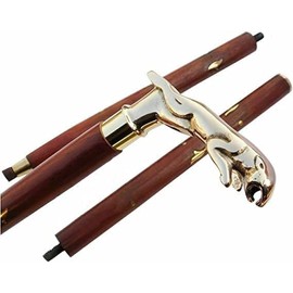 Walking Cane Jaguar Head Stick Gold Brass Handle Gift Cane for Men and Women