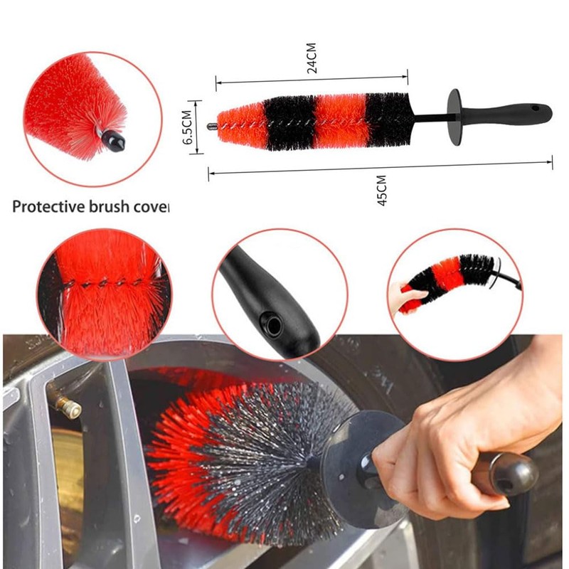 FUKWUNTO Motorcycle Cleaning Kit 11pcs to Clean Motorcycle Engine Tires