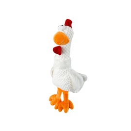 BT Bear Squeaky Plush Dog Toy Chew Toy Cute Training Squeaky Toy for Cats Puppy Small Dogs Medium Large Dogs White Chicken