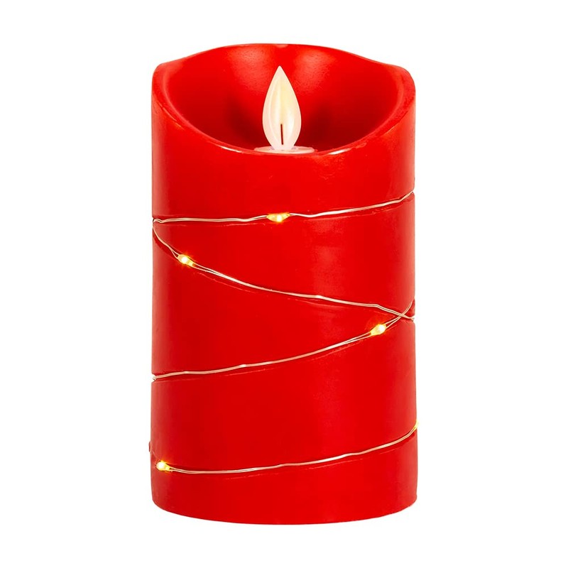 Kurt S. Adler Battery-Operated Flicker Flame Red Fairy Lights Candles,