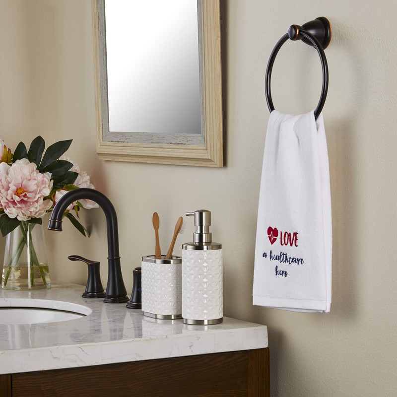 SKL HOME Love A Hc Hero Hand Towel (2-Pack), White