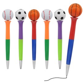 YOUKAI Fidget Ballpoint Pen with Rotating Ball for Stionerie and Sports Field (Pack of 6) (BASKETBALL)