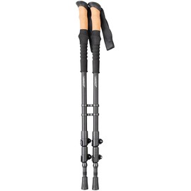 Speeron Anti-shock Hiking Poles: 1 Pair Telescopic Hiking Poles, Aluminium, Cork Handle, Height Adjustable (Nordic Walking Sticks, Telescopic Poles)