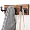 MyGift Burnt Wood Wall Mount Coat Hook Rack and Hat