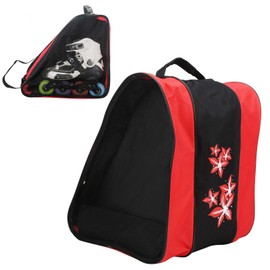 VGEBY Inline Backpack, Roller Skate Bag, 3 Layers Ice Skate Bag, One Shoulder Bag, Leisure Sports Equipment, Skates Pack Sack (Red)