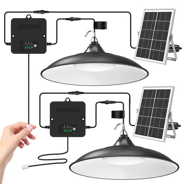 APILAB Solar Shed Light Indoor Outdoor, 2000LM Daytime Available Pendant