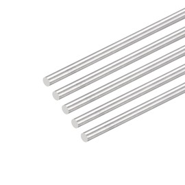 sourcing map 304 Stainless Steel Round Rods, 6 mm x 350 mm Full Shaft Rods for DIY Craft Model Car Helicopter Airplane, Pack of 5