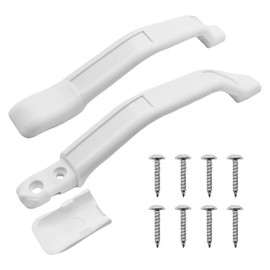 Muyesm RV Screen Door Handle Grab bar 11 inch Plastic,RV Gandle Grab bar by Door fit for Trailer, Boat, Trucks Door Assist Bar for RV Camper Trailer Grab Handle Camper Door Handle (2pcs, White)