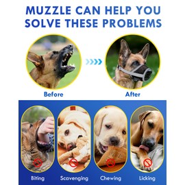 Dog Muzzle, Soft Air Mesh Muzzle for Small Medium Large Dogs Anti Biting Barking Chewing, Breathable Drinkable Adjustable Loop Pets Muzzle for German Shepherd Husky Labrador Retriever (Grey,S)