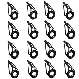 WaigN 16Pcs Black Fishings Rod Tip Ceramic Guide Rings Replacement Rod Tip Guide Fishings Rod Eyelets Repair Part Easy Installation, Reel Care Accessories