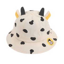 Cute Cow Kids Bucket Hats Cotton Wide Brim Fisherman Cap Sun UV Protection Hat for Toddler Girls Boys