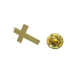 Kiola Designs Gold Toned Religious Cross Lapel Pin
