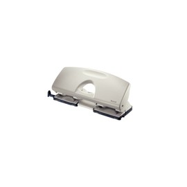 Leitz 4 Hole Punch, 25 Sheets, Guide Bar with Format Markings, Metal, 50120085 - Grey