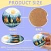 2 Pack Car Cup Holder Coaster-Abstract Mountain Forest Absorbent Ceramic