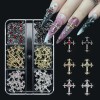 3d Cross Nail Art Zircon Embedded Retro Alloy Rhinestones Color