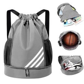 Mochila Deportiva Con Cordón,Bolsas De Cuerdas,Compartimento Separado Para Zapatos,Mochila De Baloncesto Con Compartimento Exterior,Para Natación,Fitness,Yoga,Entrenamiento Deportivo