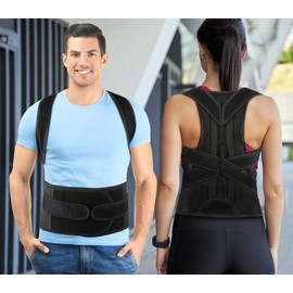 PAZAPO Posture Corrector for Men and Women - Back Brace Full Back Support Straightener for Hunchback - Upper and Lower Lumbar to Relieve,Large(33-37 Inches)